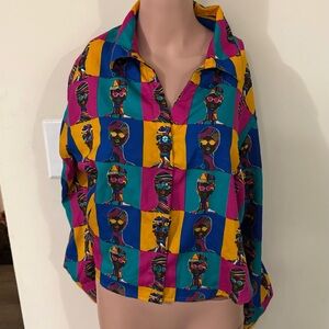 Vintage Thread Story Woman’s Top 100% Silk Top 2X Made In India